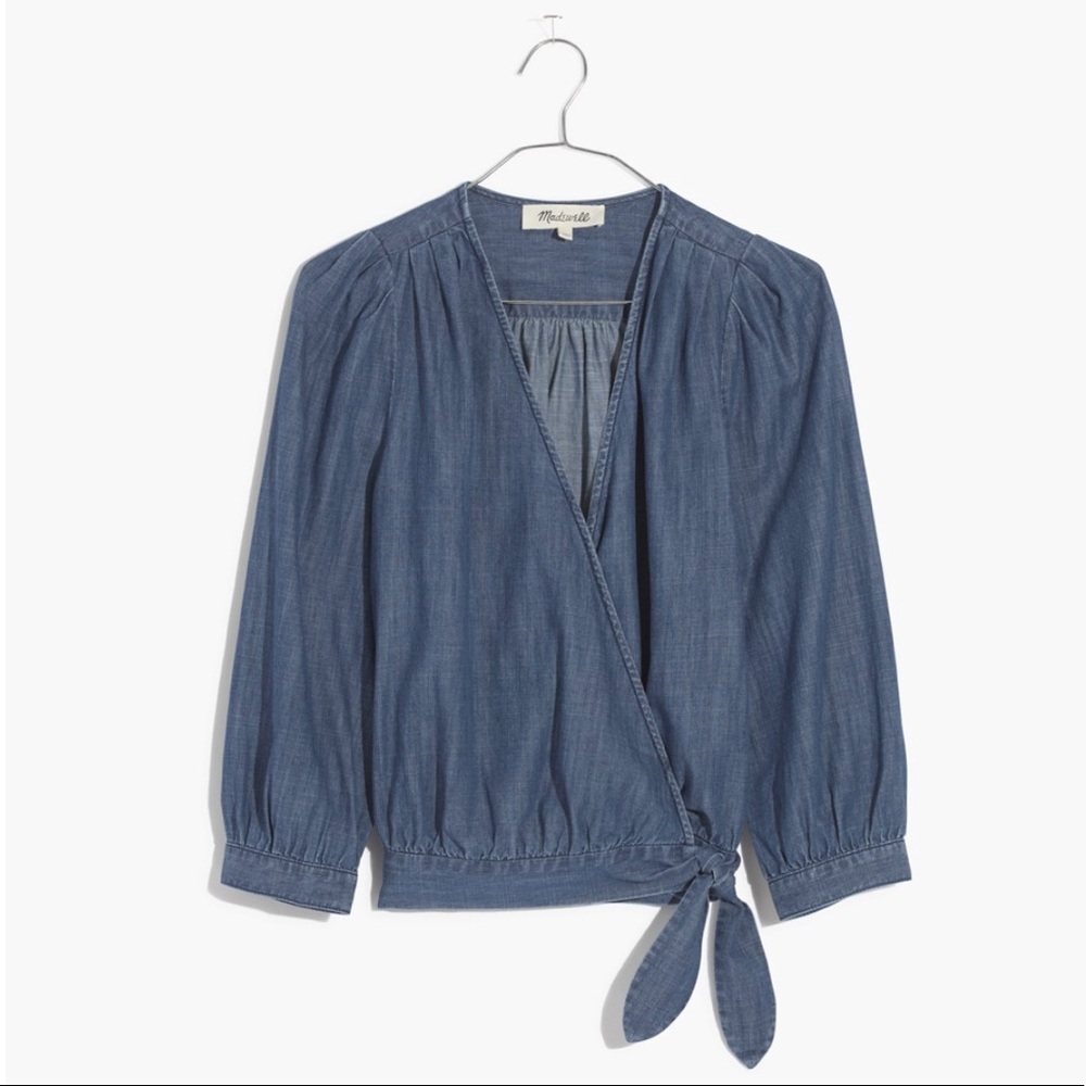 Madewell Denim Wrap Top